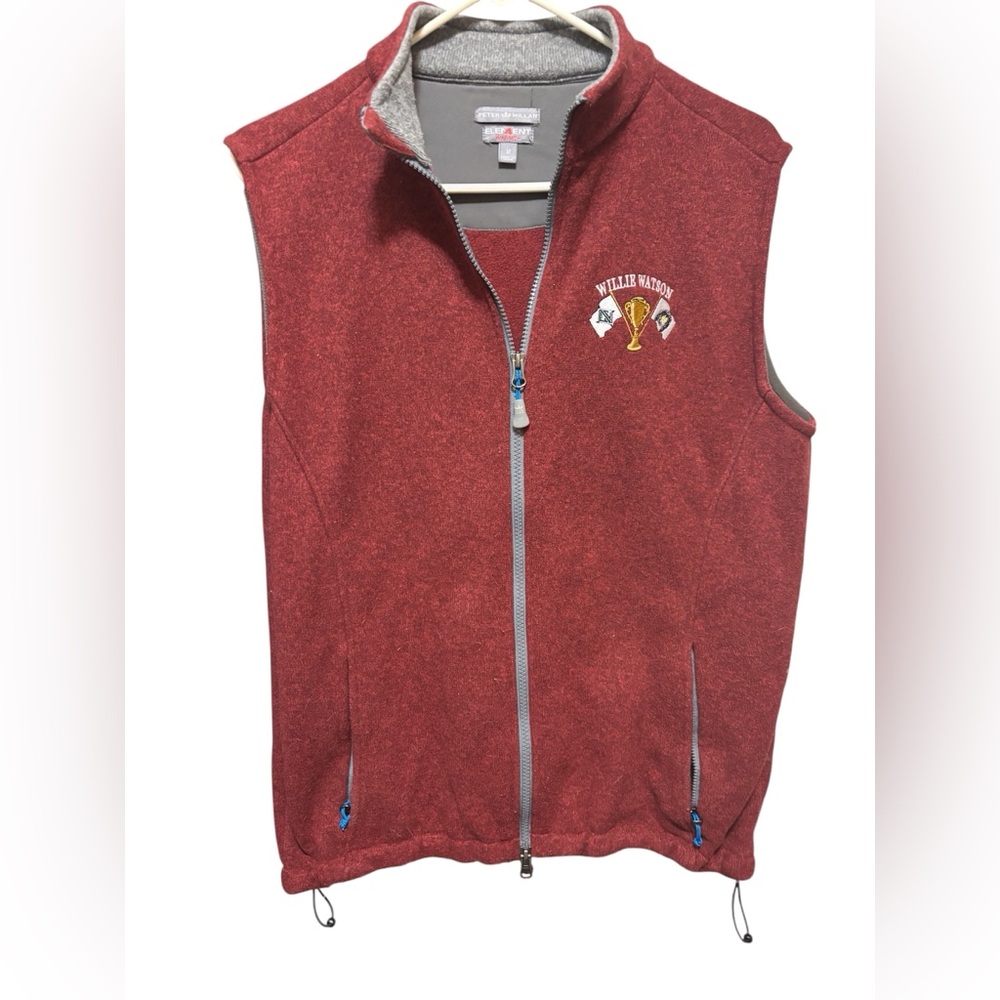 Peter Millar Burgundy Fleece Vest collaboration‎ with Willie Watson